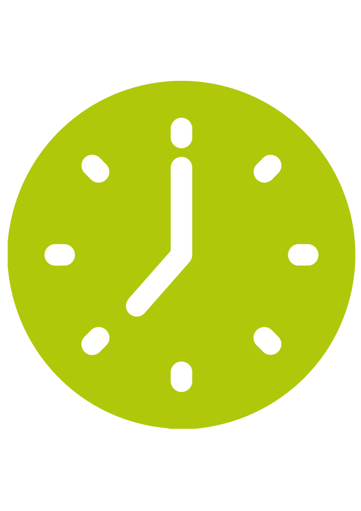 icône horloge vert.